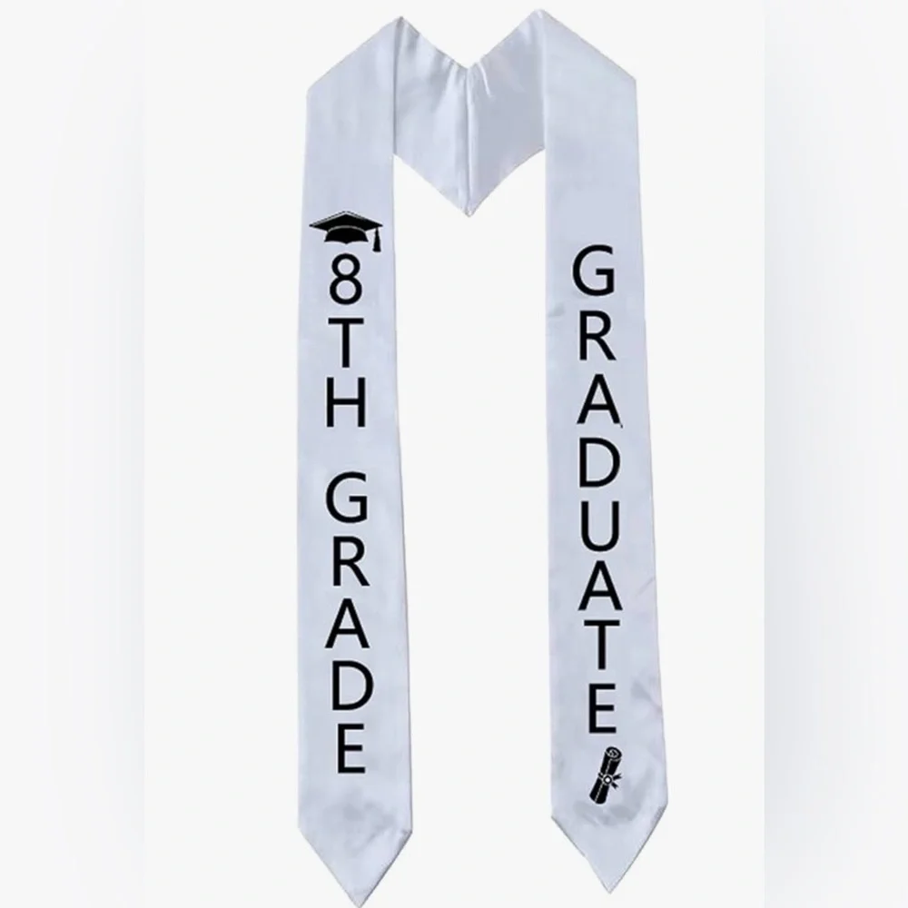 8th Grade Graduate White Sash